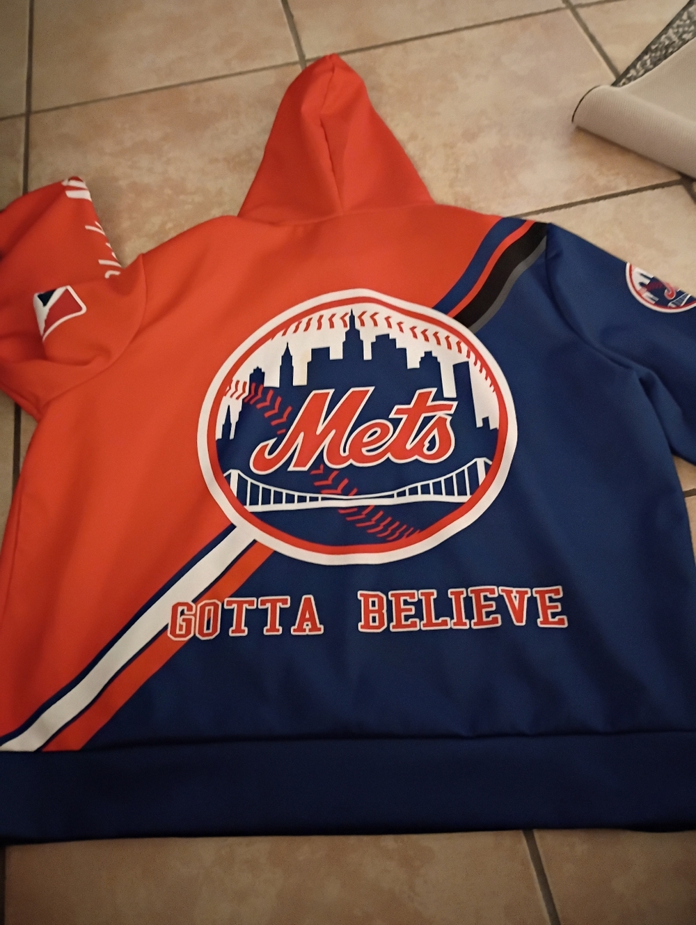 New York Mets 'Gotta Believe' Hooded Pullover - Orange & Blue